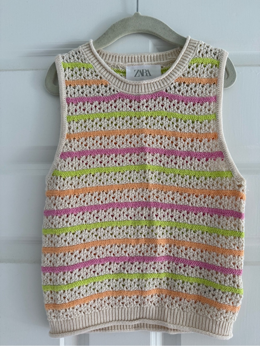 ZARA Girls Crochet Sweater and Pant Set Size 9-10